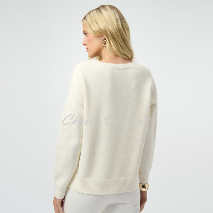 Joseph Ribkoff Sequin Knit Sweater - Style 254949 (Winter White)