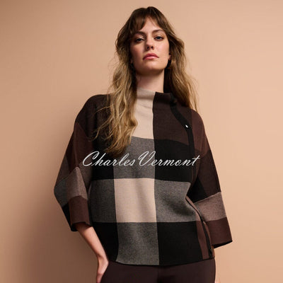 Joseph Ribkoff Plaid Print Sweater - Style 254976