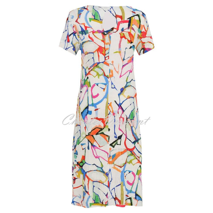 Dolcezza 'Fighting The Wind' Seersucker V-Neck Dress - Style 25647