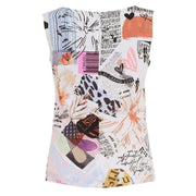 Dolcezza 'Coffee Time' Linen Top With Asymmetric Neckline - Style 25650