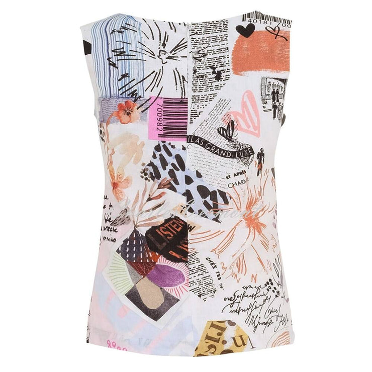 Dolcezza 'Coffee Time' Linen Top With Asymmetric Neckline - Style 25650