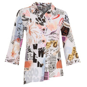 Dolcezza 'Coffee Time' Asymmetric Linen Blouse - Style 25651