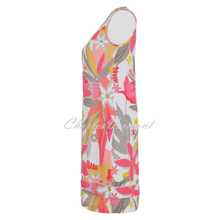 Dolcezza 'A Smell Of Gardenia' Sleeveless Linen Dress - Style 25702
