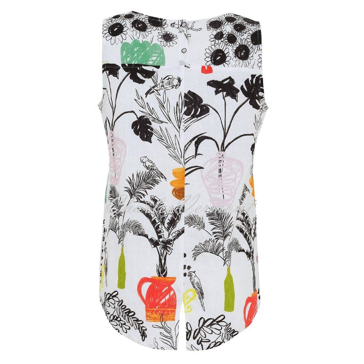 Dolcezza 'Summer Bouquet' Sleeveless Linen Top - Style 25710
