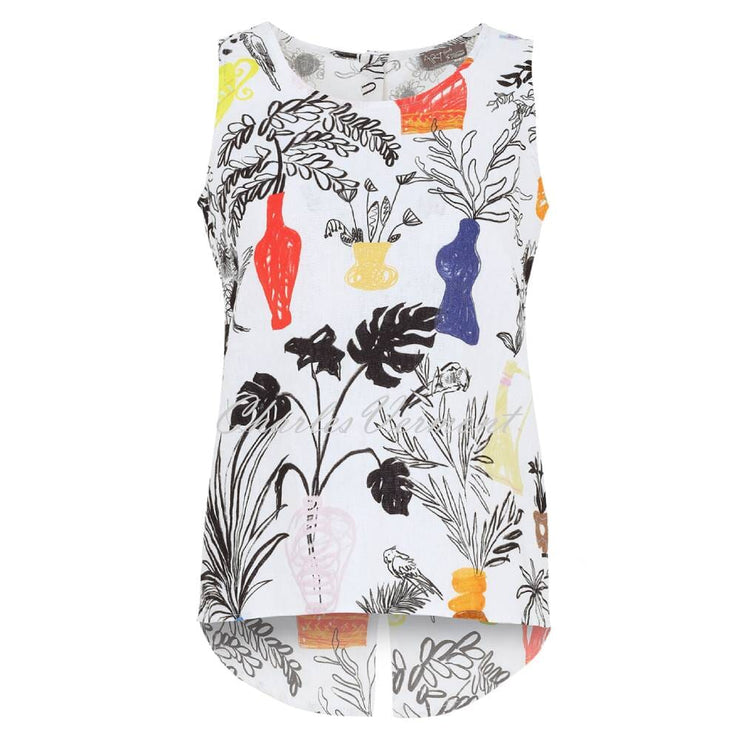 Dolcezza 'Summer Bouquet' Sleeveless Linen Top - Style 25710