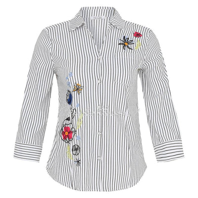 Dolcezza 'Summer Bouquet' Blouse With Floral Embroidery - Style 25713