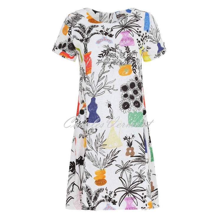 Dolcezza 'Summer Bouquet' Linen Dress - Style 25716