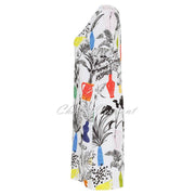 Dolcezza 'Summer Bouquet' V-neck Linen Dress - Style 25717