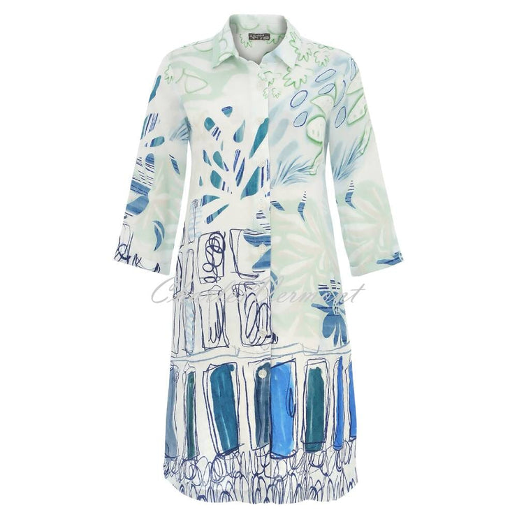 Dolcezza 'City Garden' Linen Shirt Dress - Style 25775