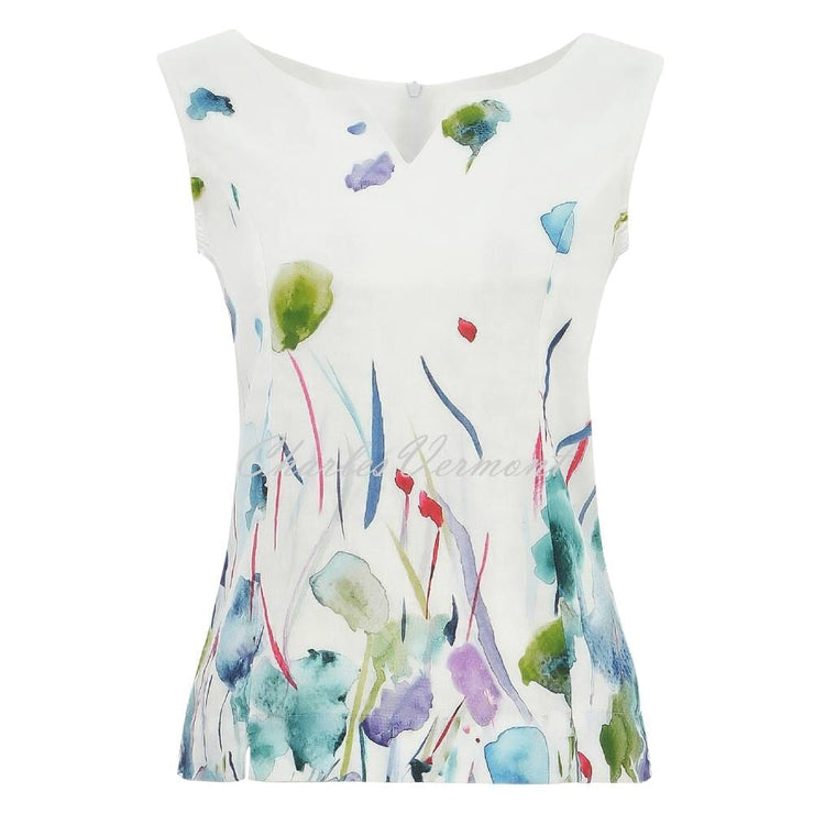 Dolcezza 'Misty Blossom' Sleeveless Linen Top - Style 25780