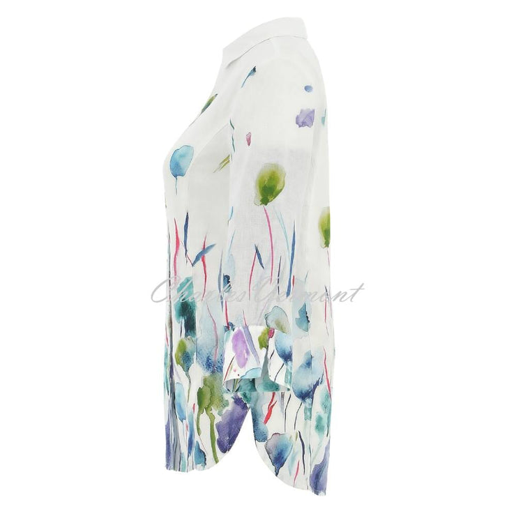 Dolcezza 'Misty Blossom' Linen Blouse - Style 25781