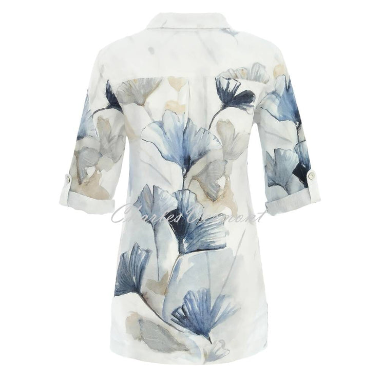 Dolcezza 'Indigo Melody' Linen Blouse - Style 25790