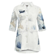Dolcezza 'Indigo Melody' Linen Blouse - Style 25790