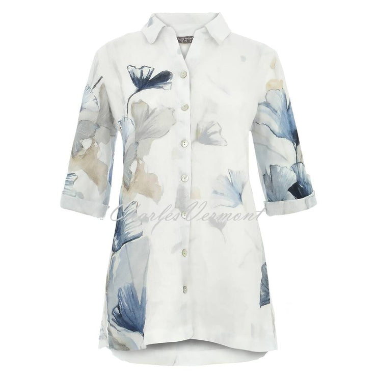 Dolcezza 'Indigo Melody' Linen Blouse - Style 25790