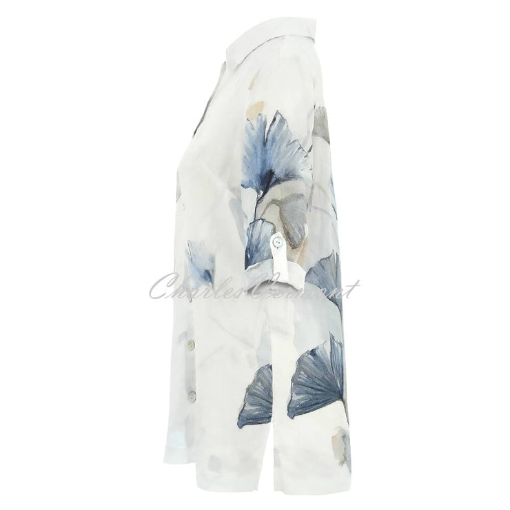 Dolcezza 'Indigo Melody' Linen Blouse - Style 25790