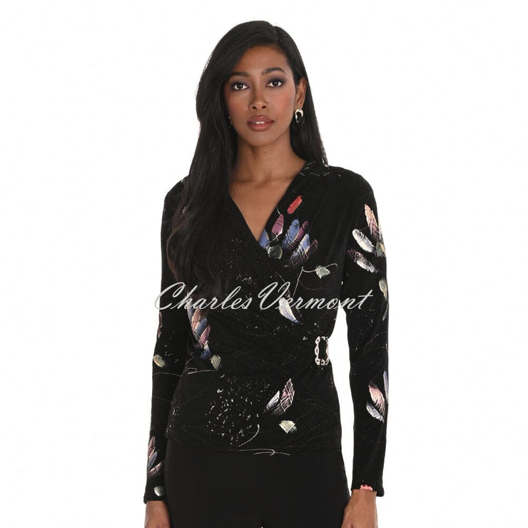 Frank Lyman Patterned Wrap Top - Style 259165