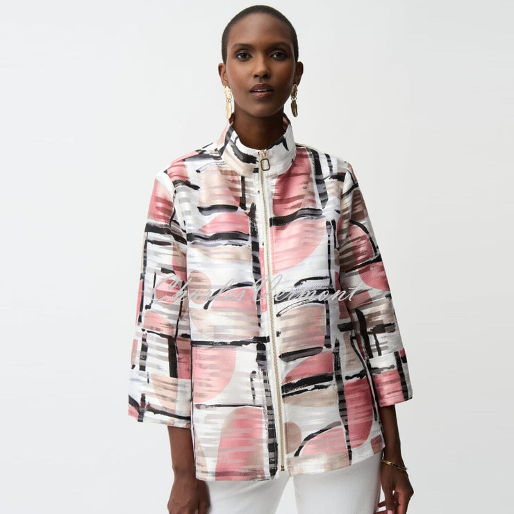 Joseph Ribkoff Organza Jacquard Abstract Print Jacket - Style