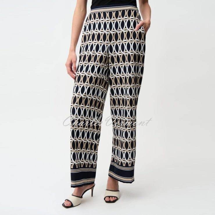 Joseph Ribkoff Geometric Print Wide Leg Trouser - Style 261058