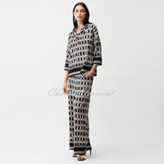 Joseph Ribkoff Geometric Print Wide Leg Trouser - Style 261058