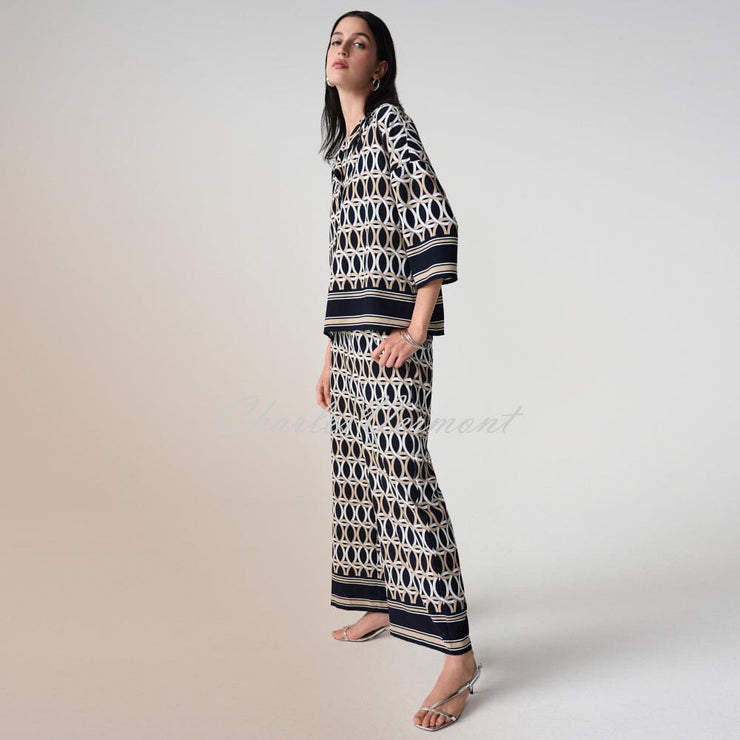 Joseph Ribkoff Geometric Print Wide Leg Trouser - Style 261058