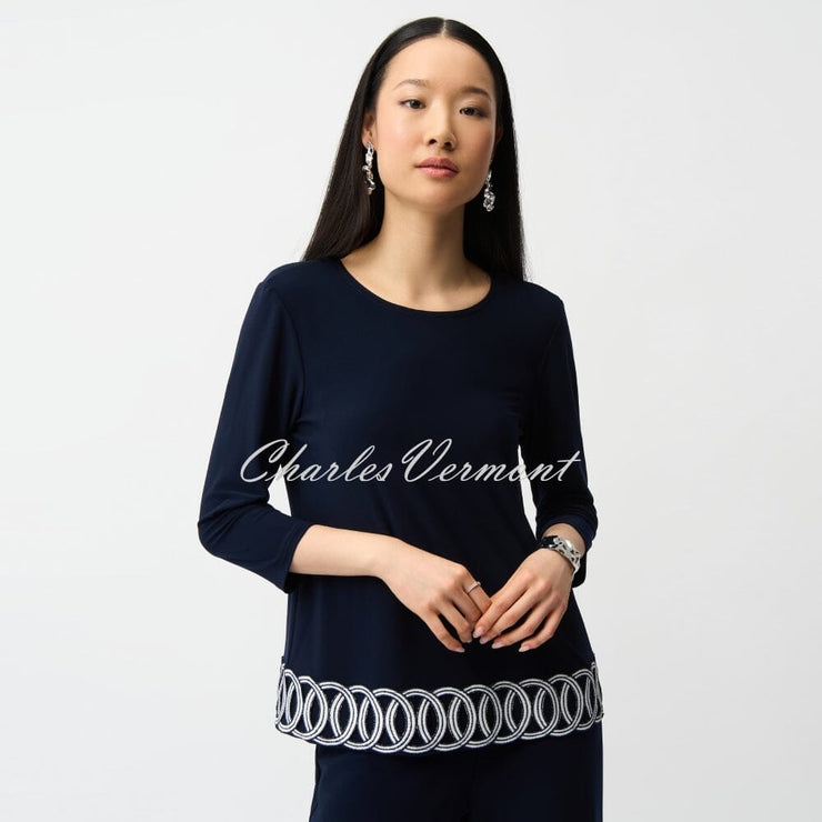 Joseph Ribkoff Top With Embroidered Hem - Style 261069