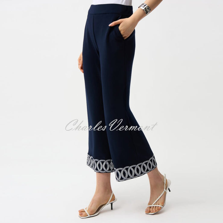 Joseph Ribkoff Culotte Trouser With Embroidered Hem - Style 261246