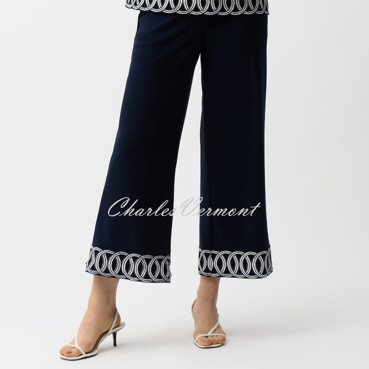 Joseph Ribkoff Culotte Trouser With Embroidered Hem - Style 261246