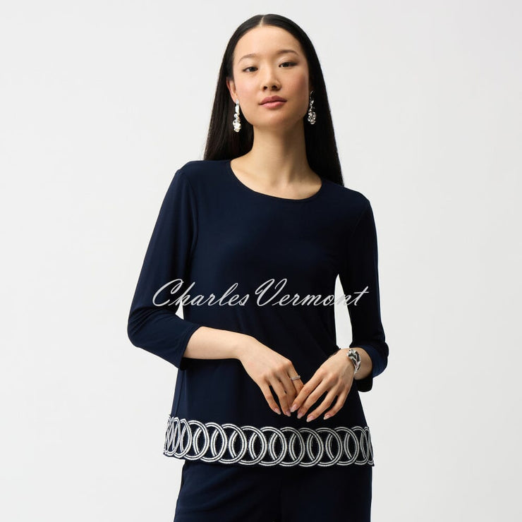 Joseph Ribkoff Top With Embroidered Hem - Style 261069