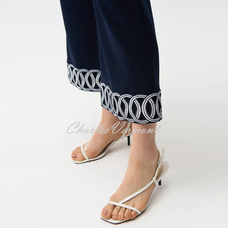 Joseph Ribkoff Culotte Trouser With Embroidered Hem - Style 261246
