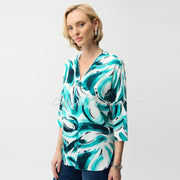 Joseph Ribkoff Abstract Print Zip Tunic Top - Style 261284