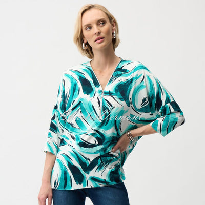 Joseph Ribkoff Abstract Print Zip Tunic Top - Style 261284