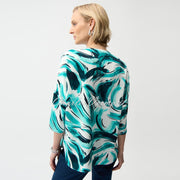 Joseph Ribkoff Abstract Print Zip Tunic Top - Style 261284