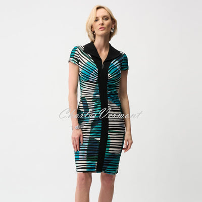 Joseph Ribkoff Geometric Print Zip Dress - Style 261295