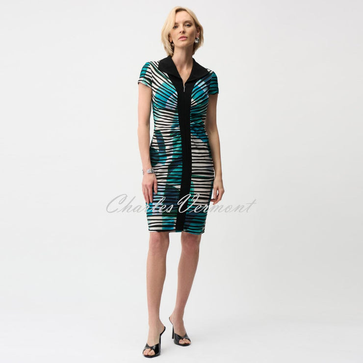 Joseph Ribkoff Geometric Print Zip Dress - Style 261295