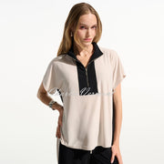 Joseph Ribkoff Colour Block Top With Zip Neckline  - Style 261611