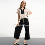 Joseph Ribkoff Colour Block Top With Zip Neckline  - Style 261611