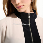Joseph Ribkoff Colour Block Top With Zip Neckline  - Style 261611