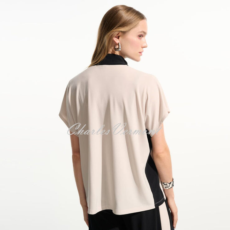 Joseph Ribkoff Colour Block Top With Zip Neckline  - Style 261611