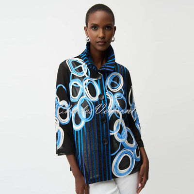 Joseph Ribkoff Mesh Jacket With Satin Embroidery - Style 261904