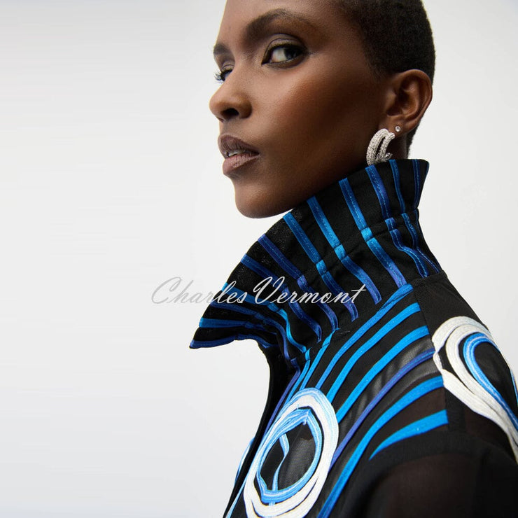 Joseph Ribkoff Mesh Jacket With Satin Embroidery - Style 261904