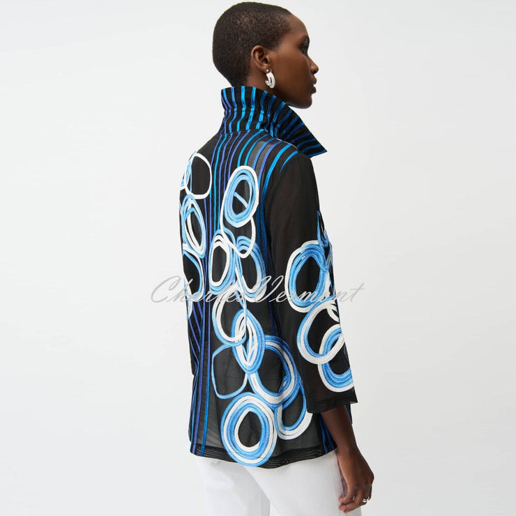 Joseph Ribkoff Mesh Jacket With Satin Embroidery - Style 261904