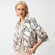 Joseph RIbkoff Faux Suede Abstract Print Swing Jacket - Style 261908