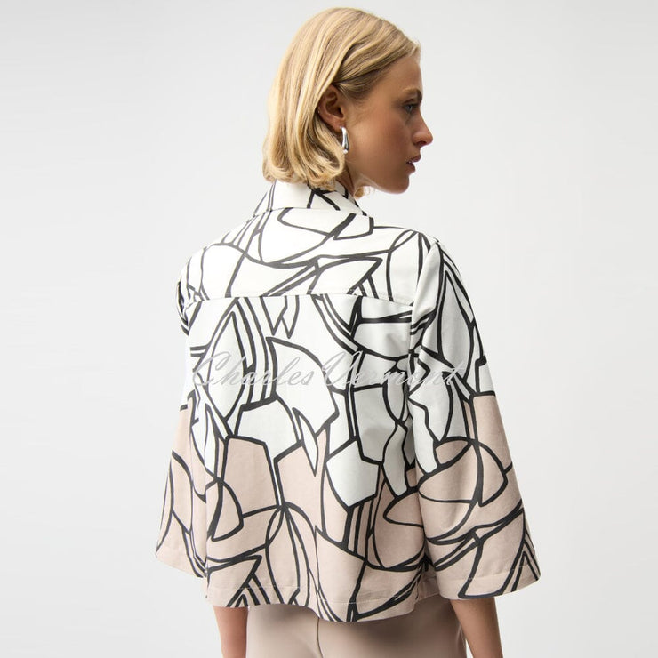 Joseph RIbkoff Faux Suede Abstract Print Swing Jacket - Style 261908