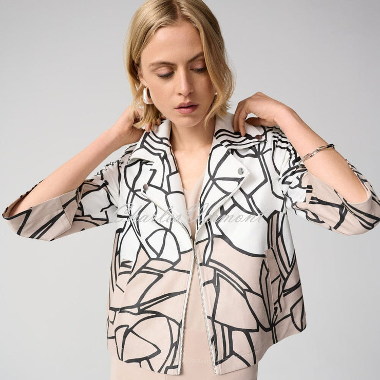 Joseph RIbkoff Faux Suede Abstract Print Swing Jacket - Style 261908