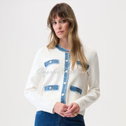 Joseph Ribkoff Jacket With Denim Trim - Style 261927