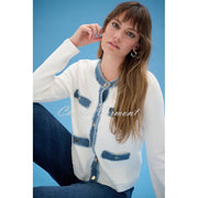 Joseph Ribkoff Jacket With Denim Trim - Style 261927
