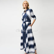 Joseph Ribkoff Cotton Stripe Fit And Flare Shirt Dress - Style 261936