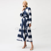 Joseph Ribkoff Cotton Stripe Fit And Flare Shirt Dress - Style 261936