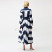 Joseph Ribkoff Cotton Stripe Fit And Flare Shirt Dress - Style 261936