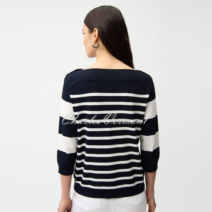 Joseph RIbkoff Striped Sweater With Boat Neckline - Style 261963